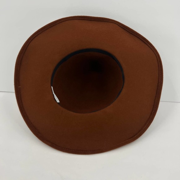 SAKS FIFTH AVENUE Hat Womens Cashmere Wool Camel hair Wide brim Black Ribbon OS - Picture 4 of 7